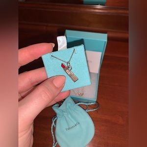 Tiffany & Co. lipstick necklace with gift box